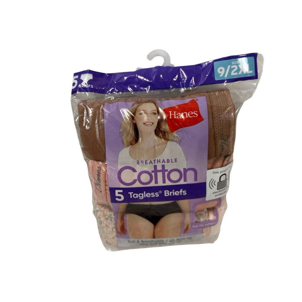 Hanes 5 tables briefs  9/2xl panties new brown‎ pink breathables